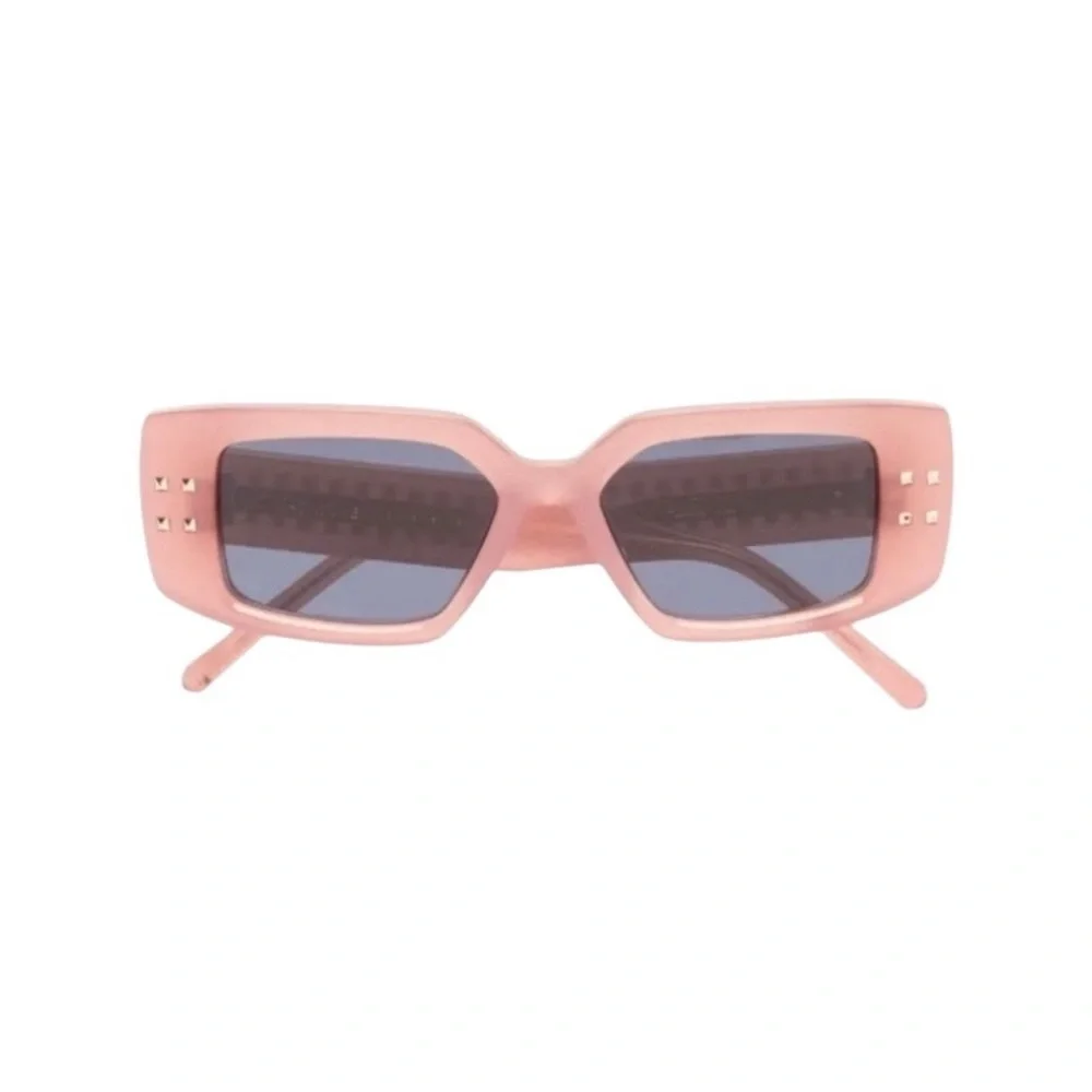 NIB VALENTINO GARAVANI V-CINQUE SUNGLASSES IN POWDER PINK & GOLD STUDS